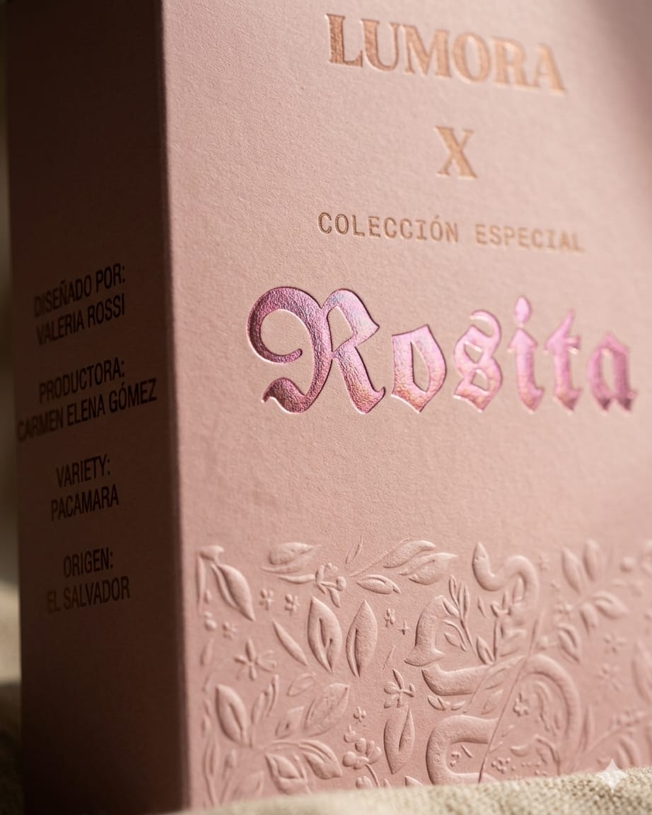 Rosita — detalle tipográfico de la caja